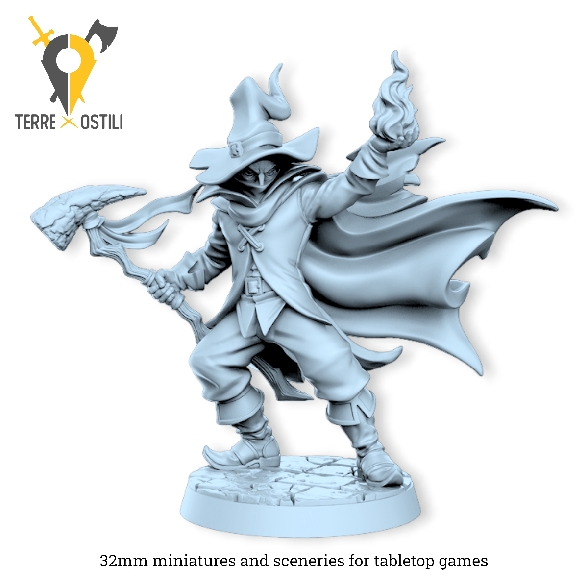 Nevin Elfo Warlock mago guerriero  | miniatura 3D resina | Terre Ostili