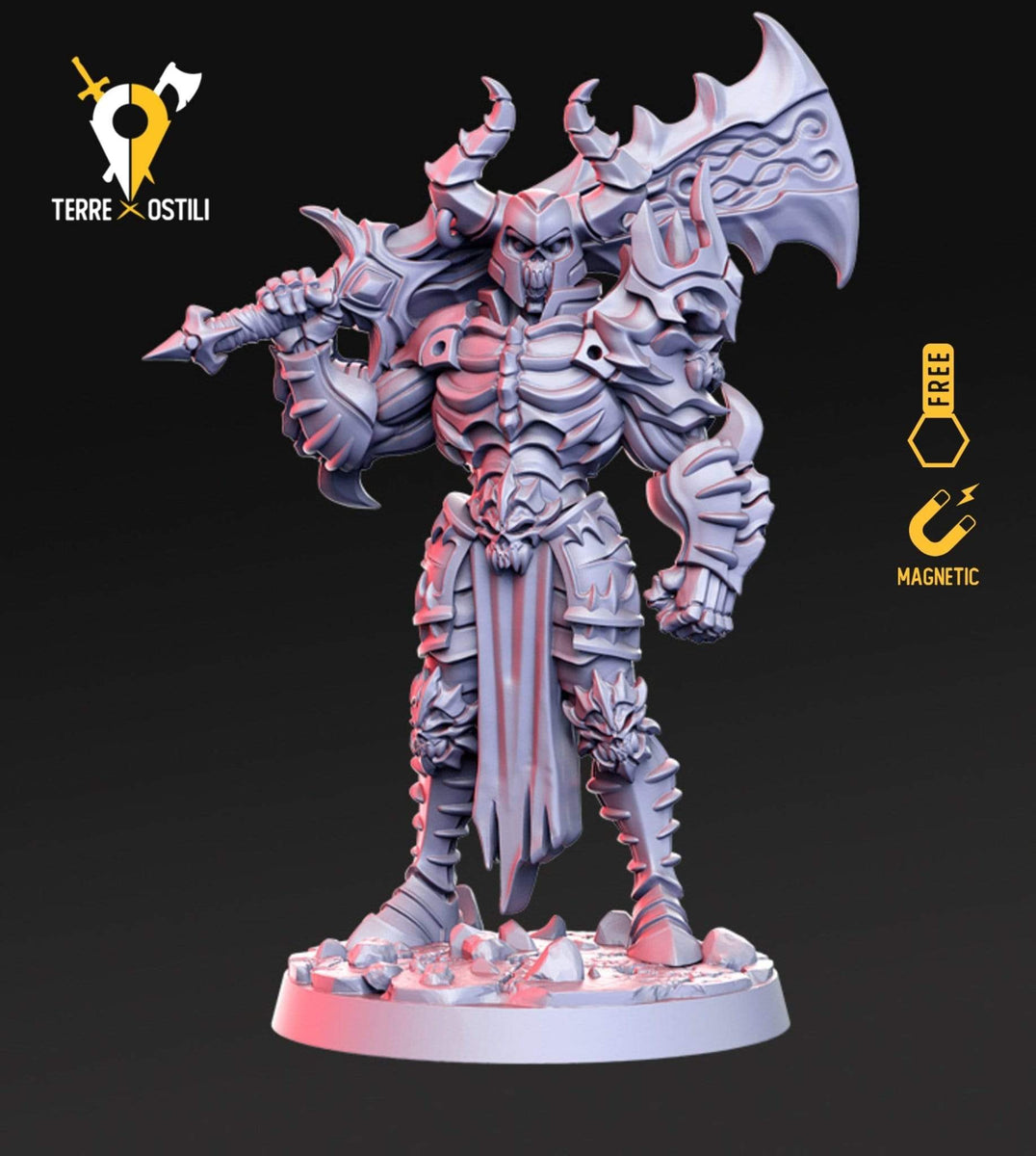 Non morto signore del caos cavaliere miniatura