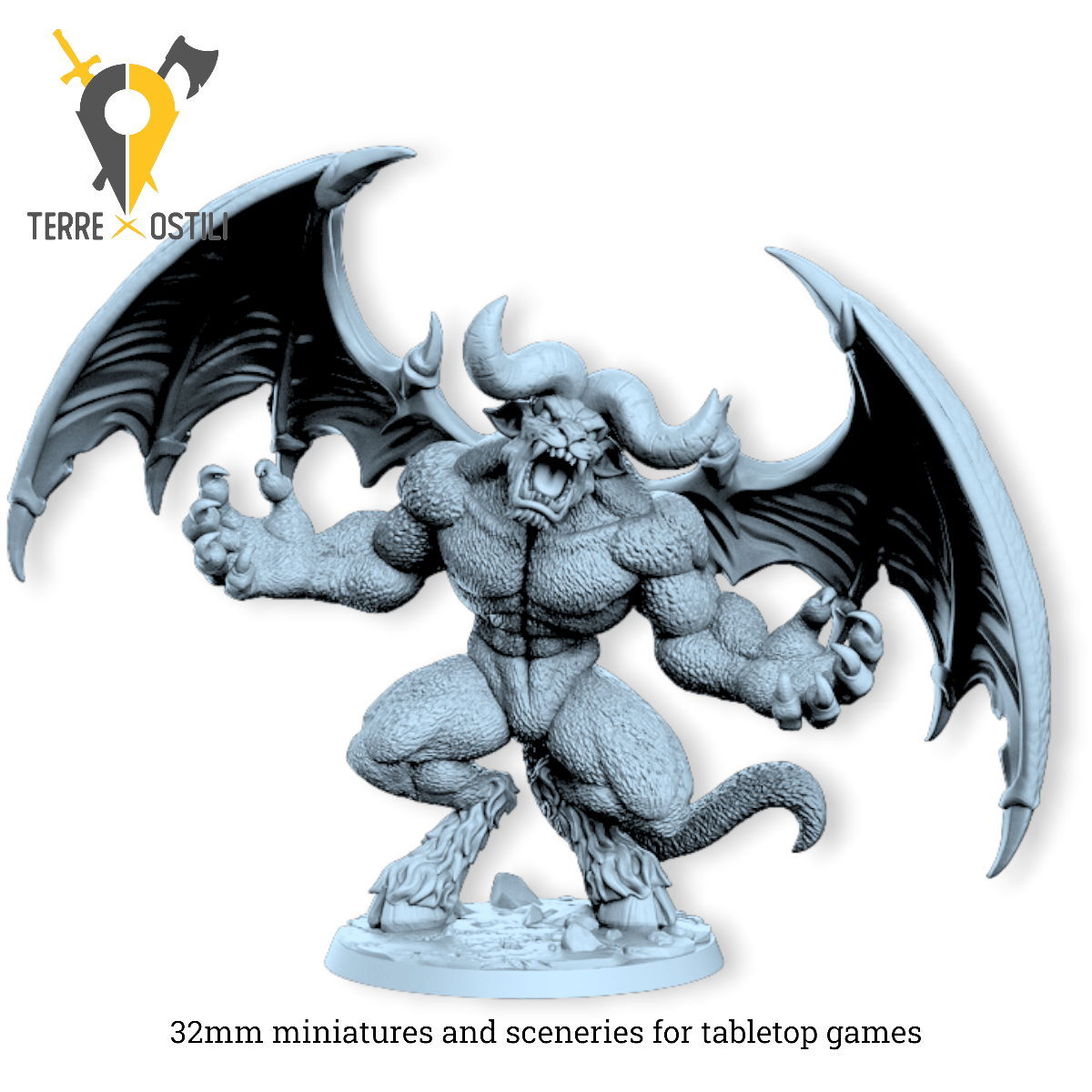 Notusoth manticora mostruosità demone cornuto bestia guardiana | miniatura 3D resina | Terre Ostili