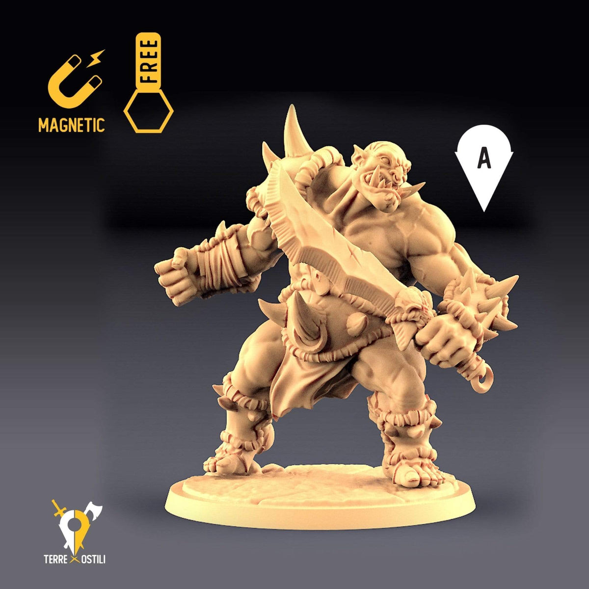 Ogre predone barbaro gigante miniatura 3D