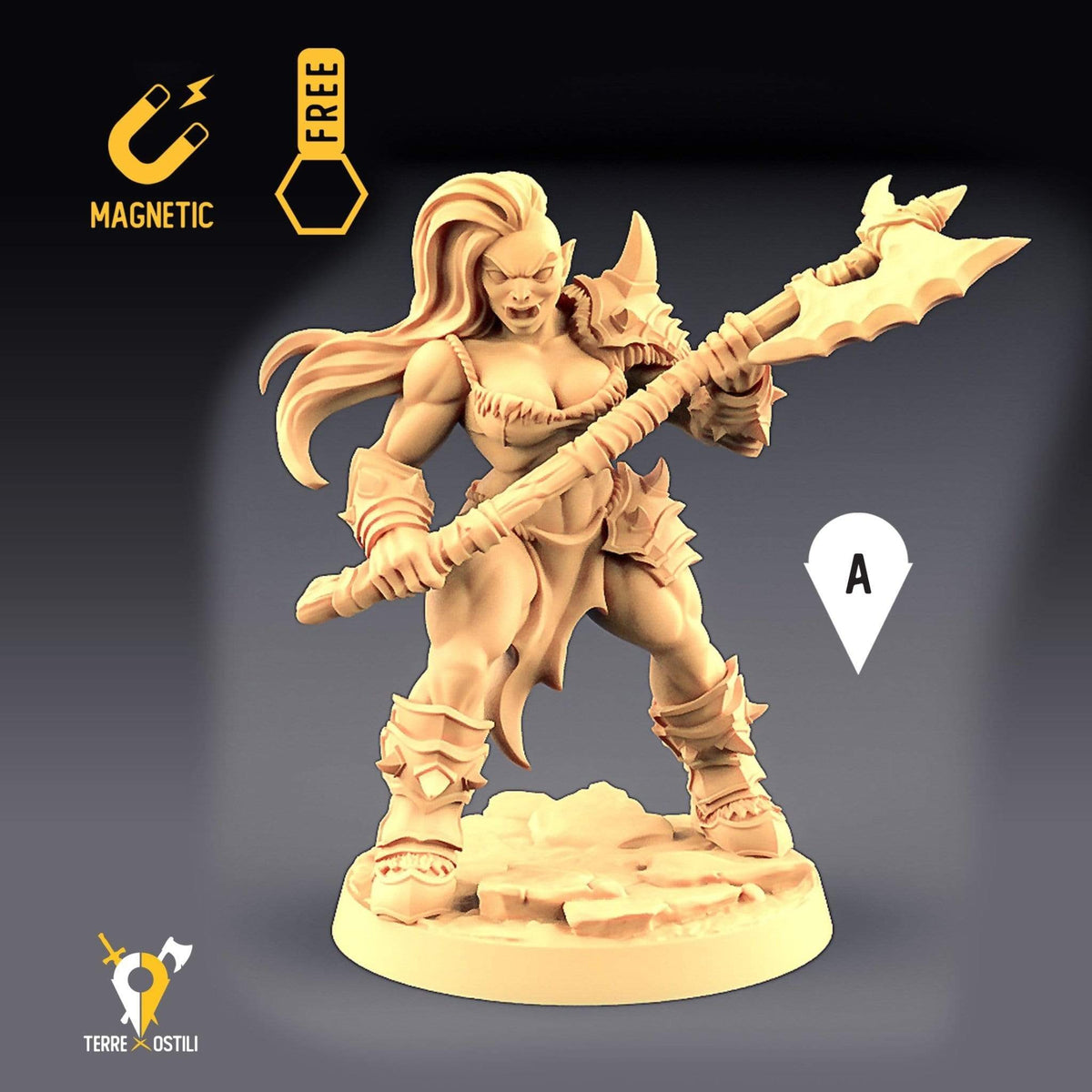 Orca guerriero Barbaro umanoide miniatura 3D