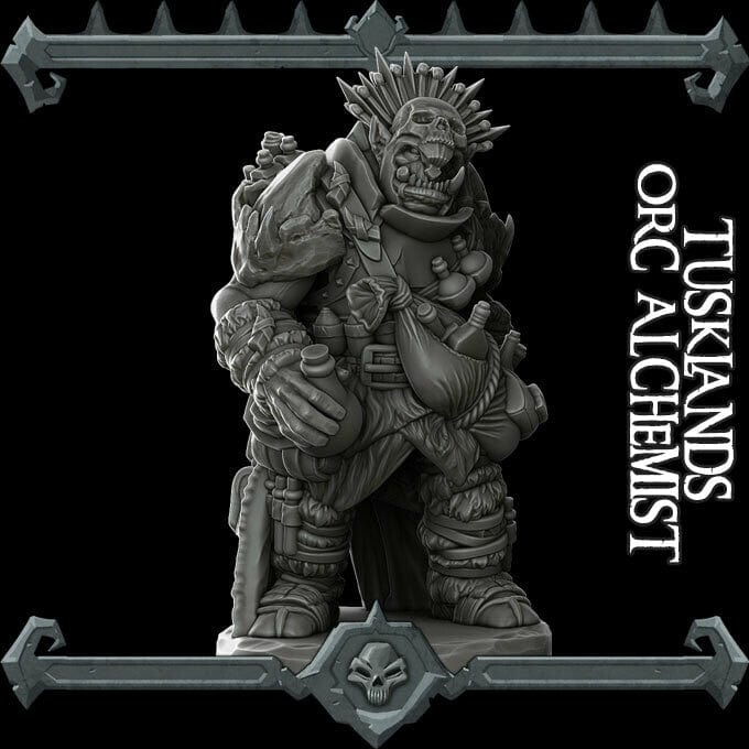 Orco druido alchimista sciamano miniatura 3d resina