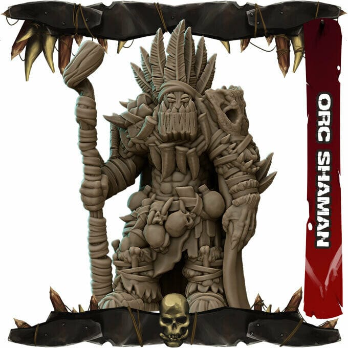 Orco druido sciamano guardiano spiriti gigante miniatura 3d resina