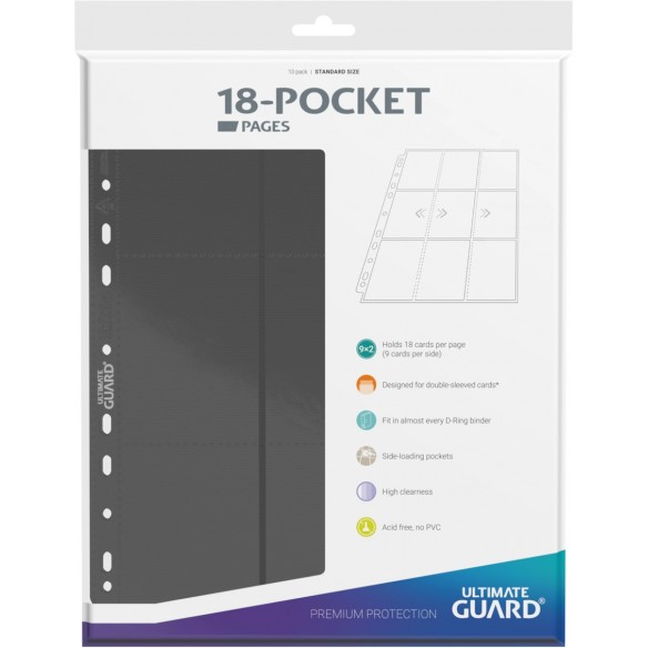 Pagine 9 Tasche per Album (10 Pezzi) - Grigio - Ultimate Guard