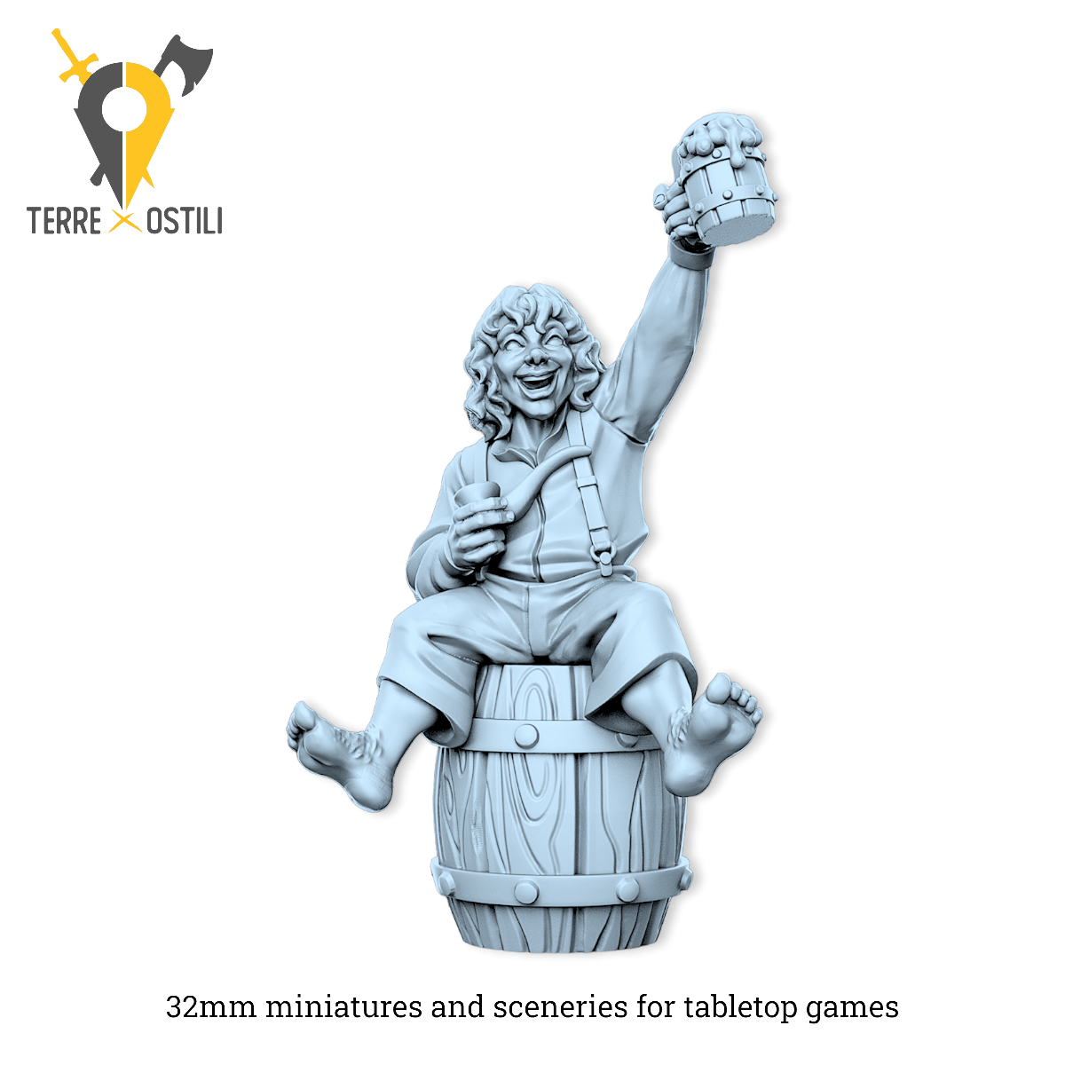 Pipino halfling popolano hobbit lotr anelli | miniatura 3D resina | Terre Ostili