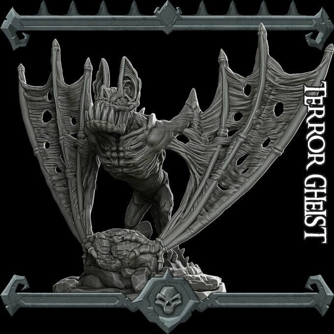 Pipistrello crudele immondo terrore dei cieli miniatura 3d resina