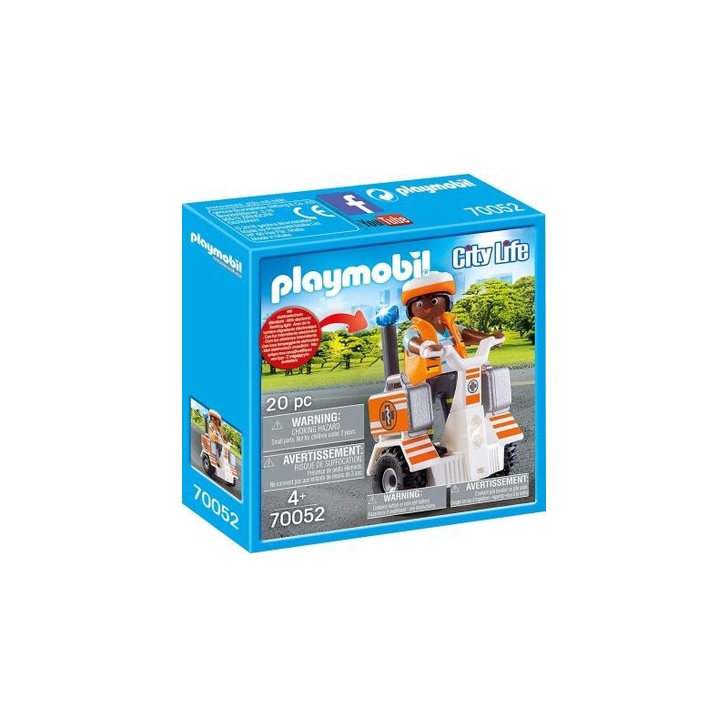 playmobil 70052 - pronto intervento - balance scooter linea city life 20 pezzi età 4+