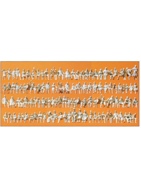 PREISER 16328 Scala HO Figure sedute (completi di gambe) pezzi 120 da colorare