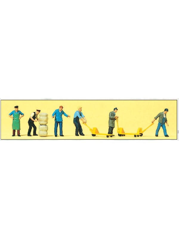 PREISER 10255 Scala HO Magazzinieri con muletti pz. 6