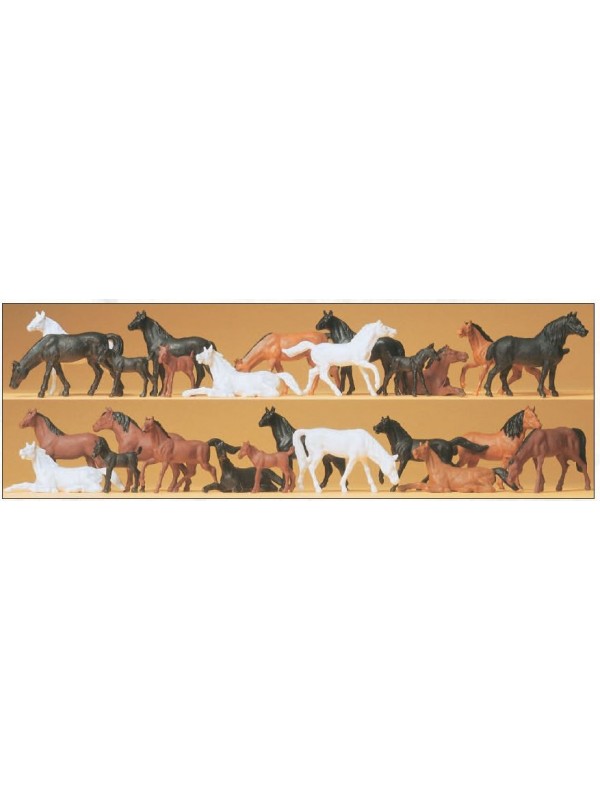 PREISER 14407 Scala HO Cavalli 26 pezzi