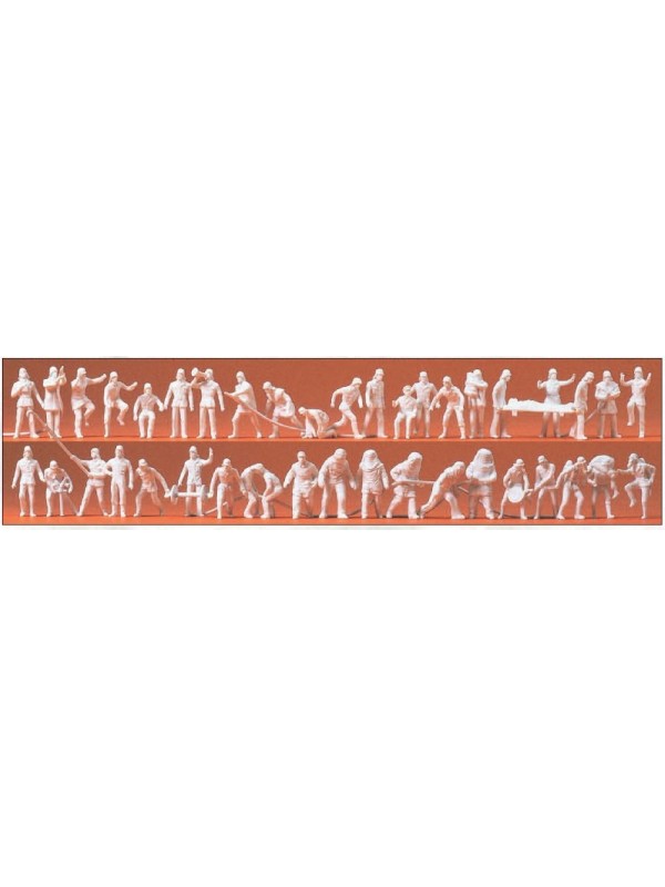 PREISER 16329 Scala HO Vigili del fuoco in varie posizioni pezzi 42 da colorare