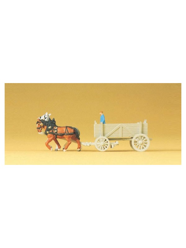 PREISER 79475 Scala N Carro trainato da cavalli