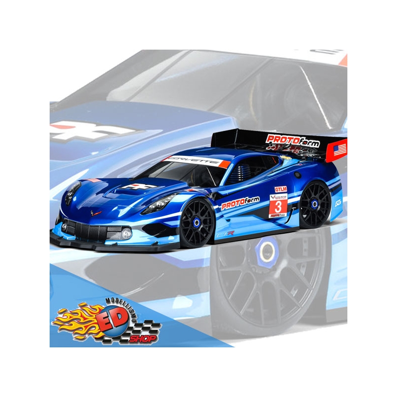 Protoform chevrolet corvette c7r clear body shell 1/8 gt