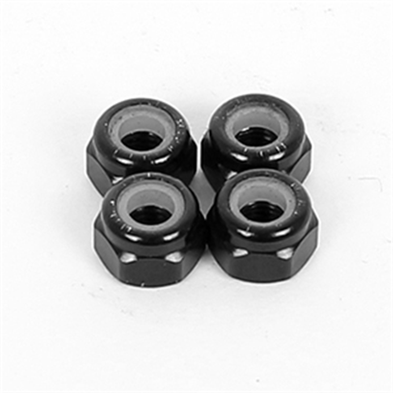 3mm Nylon Nut-Black Alu (4) - [R115001]