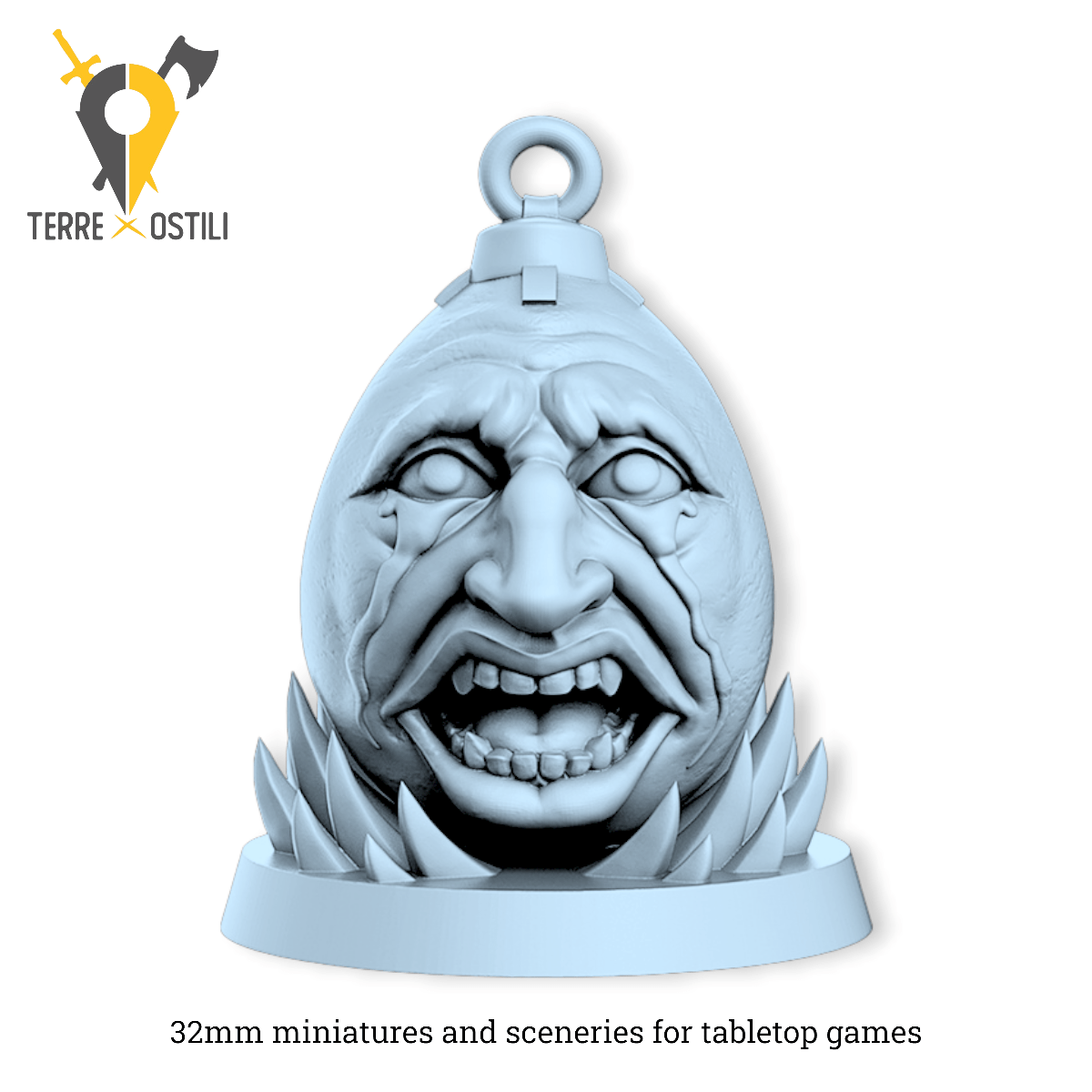 Re lithonit volto demoniaco in lacrime | miniatura 3D resina | Terre Ostili