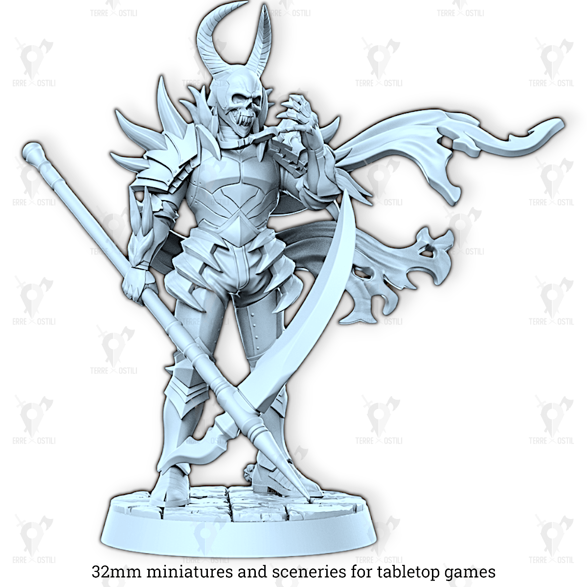 Reaper cavaliere morte demone guerriero | miniatura 3D resina | Terre Ostili