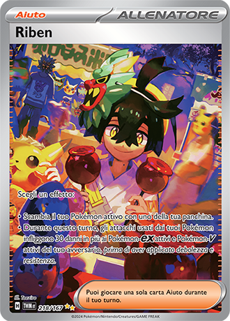 Riben 218/167 Alternative Art Illustrazione Speciale - ITA - Near Mint - Scarlatto e Violetto - Crepuscolo Mascherato - Carta Pokemon