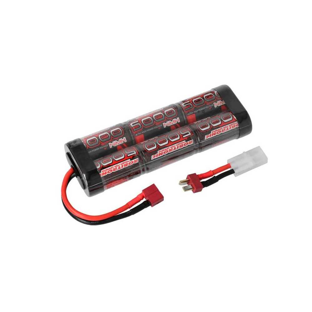 Robitronic Batteria 7,2V 5000mAh NiMH Stick Pack Connettore T-Plug e Tamiya (art. SC5000T)