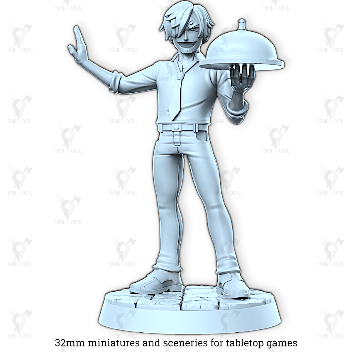 Sanji umano pirata cuoco guerriero esploratore onep | miniatura 3D resina | Terre Ostili