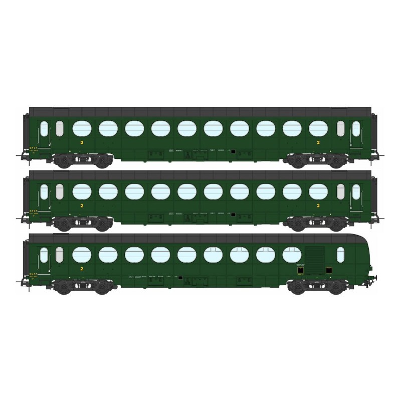 Set di auto leggere "saucissons", SNCF. REE MODELES VB-470