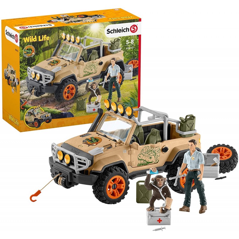 SCHLEICH WILD LIFE FUORISTRADA CON VERRICELLO COD. 42410, ANNI +5