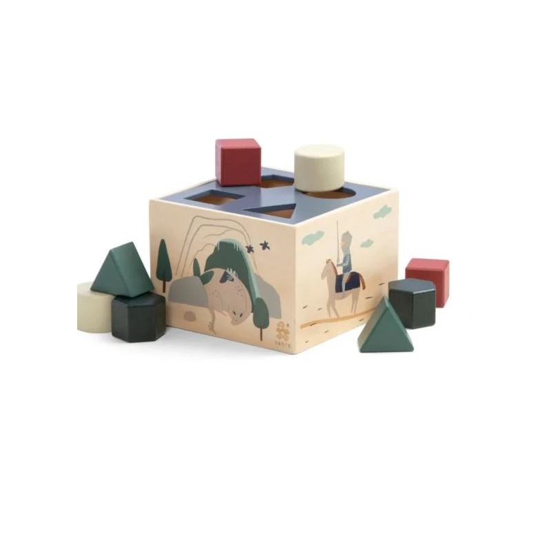 SEBRA CUBO FORME A INCASTRO CAVALIERI IN LEGNO, ANNI 1+