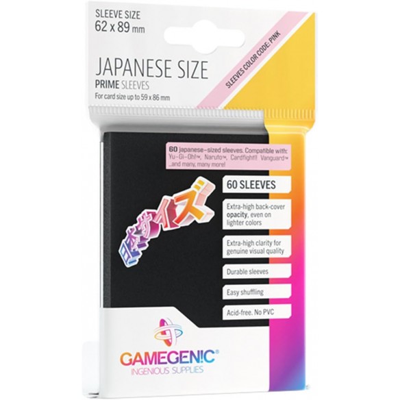 Small Japanese - Prime Sleeves - Black (60 Bustine) - Gamegenic