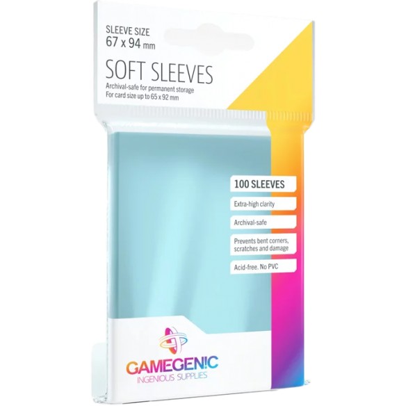 Soft Sleeves 67 x 94 mm - Clear (100 Bustine) - Gamegenic