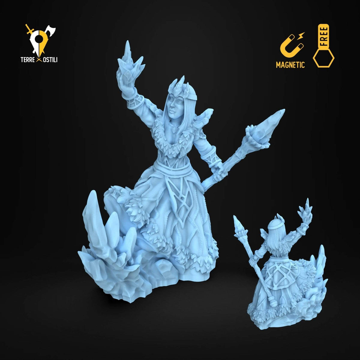 Strega dei ghiacci mago stregone miniatura