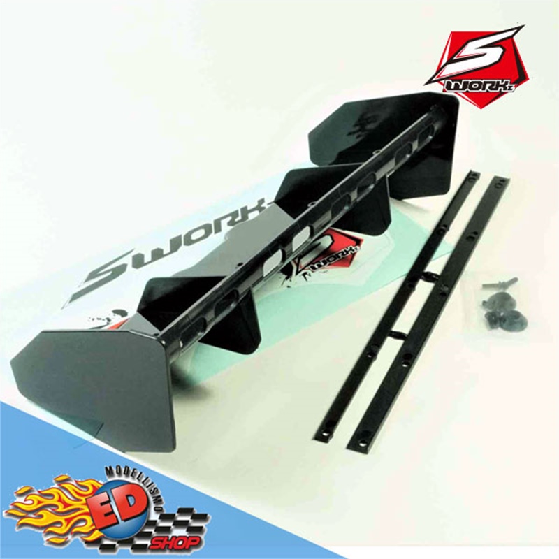 SWORKz 1/8 Off Road Pro-Speed 2.0 Race Wing (BK)(Pre-Holes) - [SW228013BK]