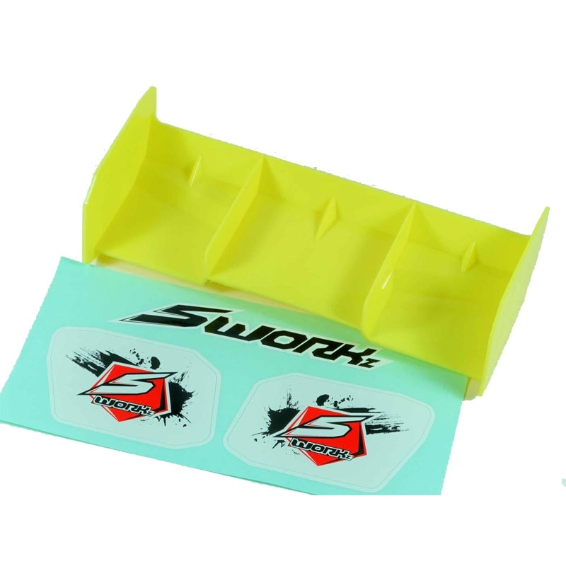 SWORKz 1/8 Off Road Pro Race Wing (WH)(W/o Holes) GIALLO FLUO - [SW228022AFY]