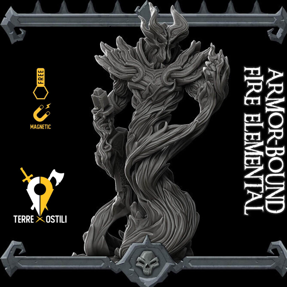 Titano del fuoco elementale armatura infuocata miniatura