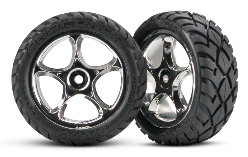 Traxxas Pneumatici Anaconda 2.2 + cerchi anteriori cromati (x2) 2479R