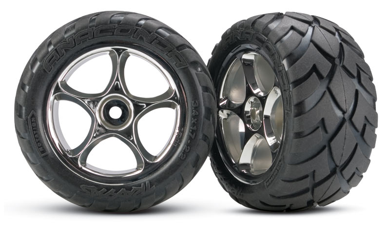 Traxxas Pneumatici Anaconda 2.2 + cerchi cromati (x2) 2478R