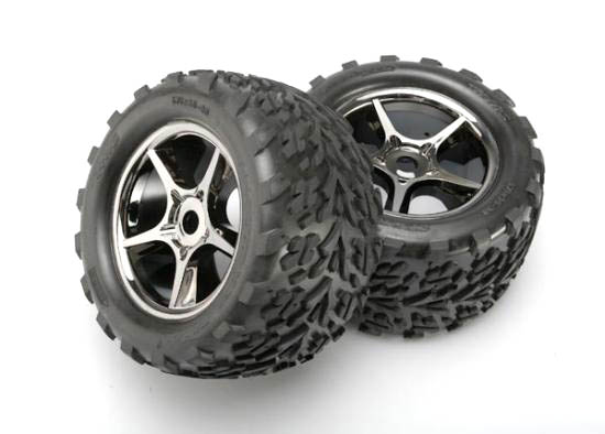 Traxxas Pneumatici Talon 3.8 + cerchi Gemini Black Chrome (x2) 5374X