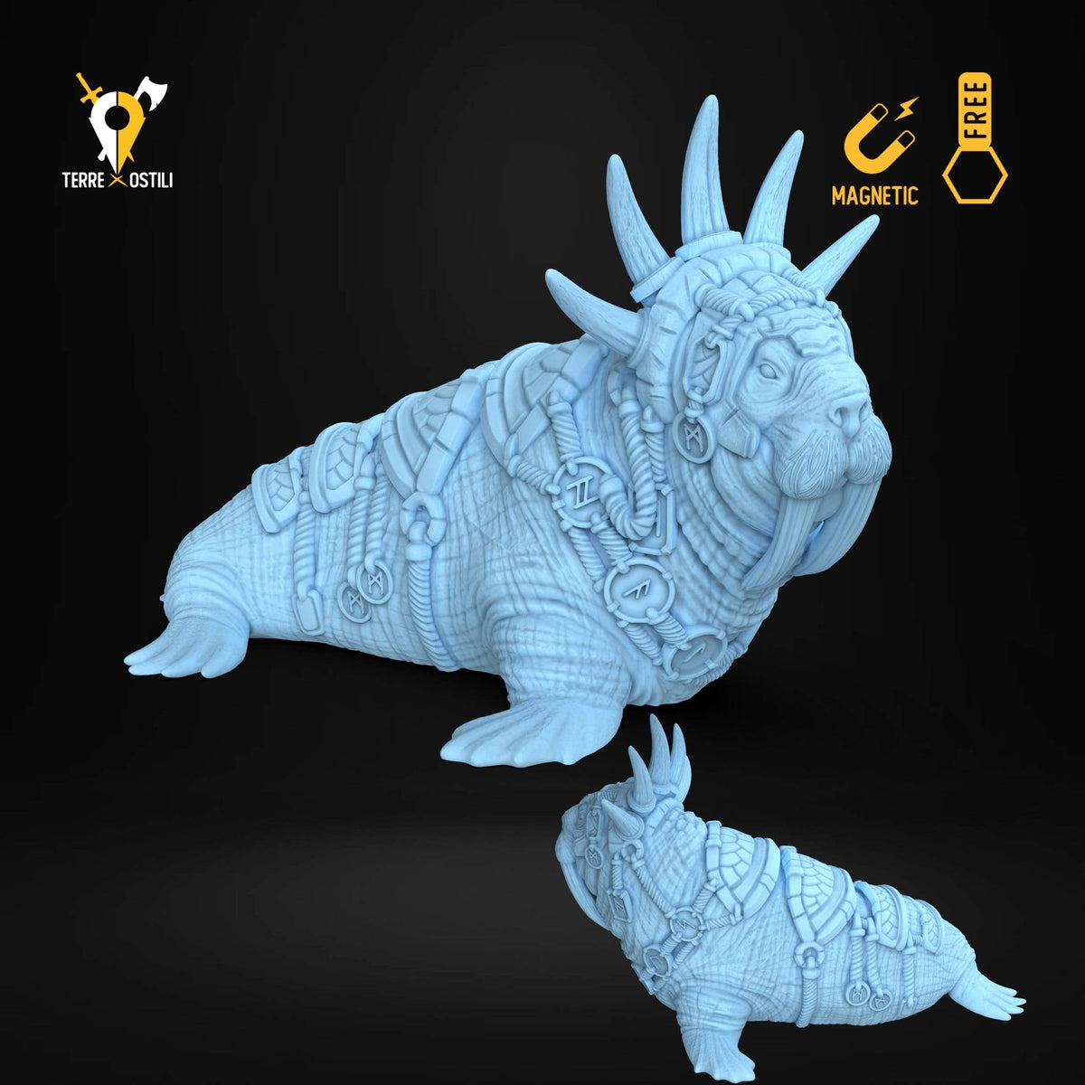 Tricheco dio ghiacci gelo miniatura