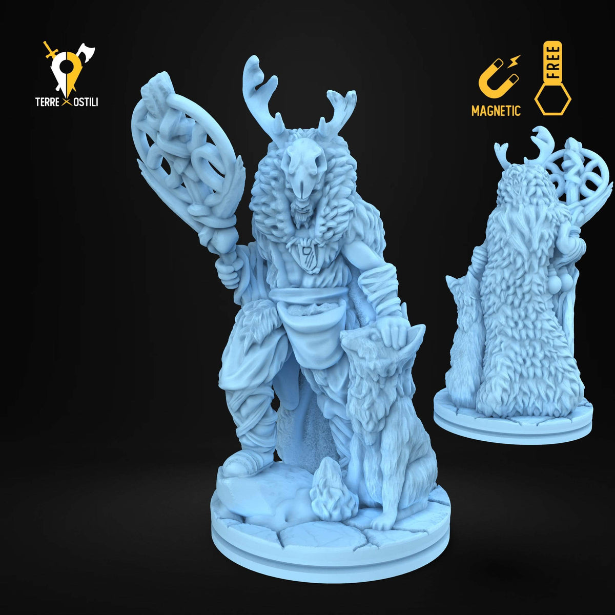 Umano druido ghiacci gelo sciamano inverno miniatura