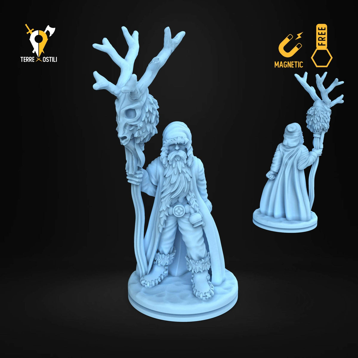 Umano druido sciamano ghiaccio miniatura