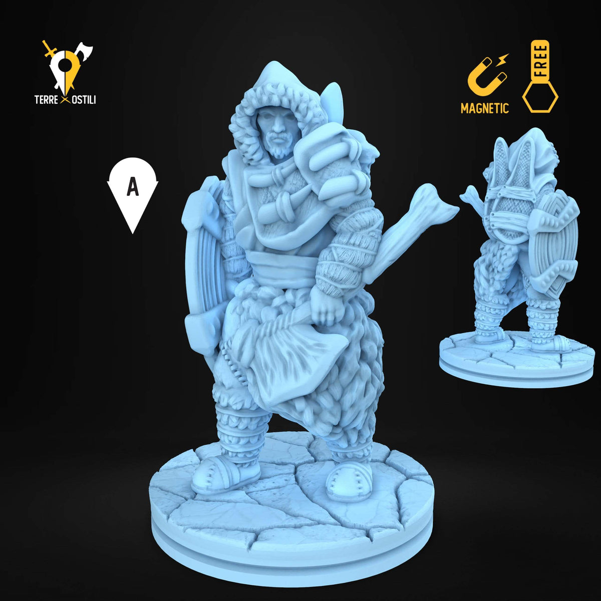 Umano guerriero tribù ghiaccio inuit miniatura