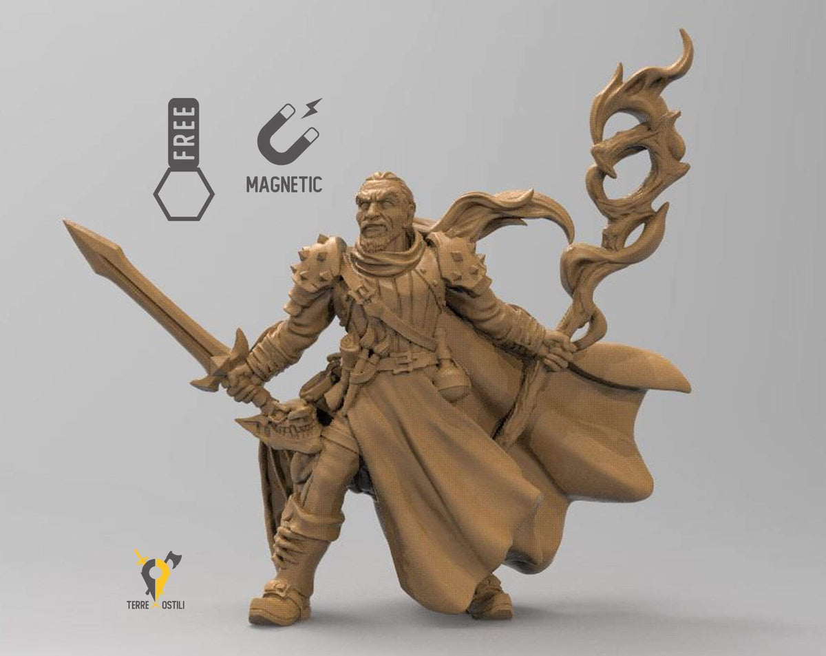 Umano mago guerriero umanoide miniatura 3D