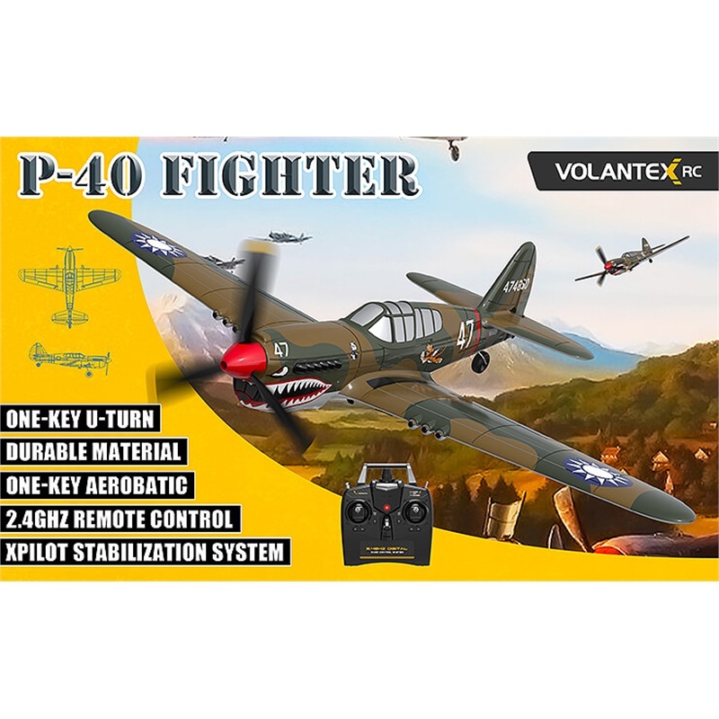 VOLANTEX P40 Warhawk 400mm 4CH Brushed Aereo RTF EPP con Gyro - [V761-13]