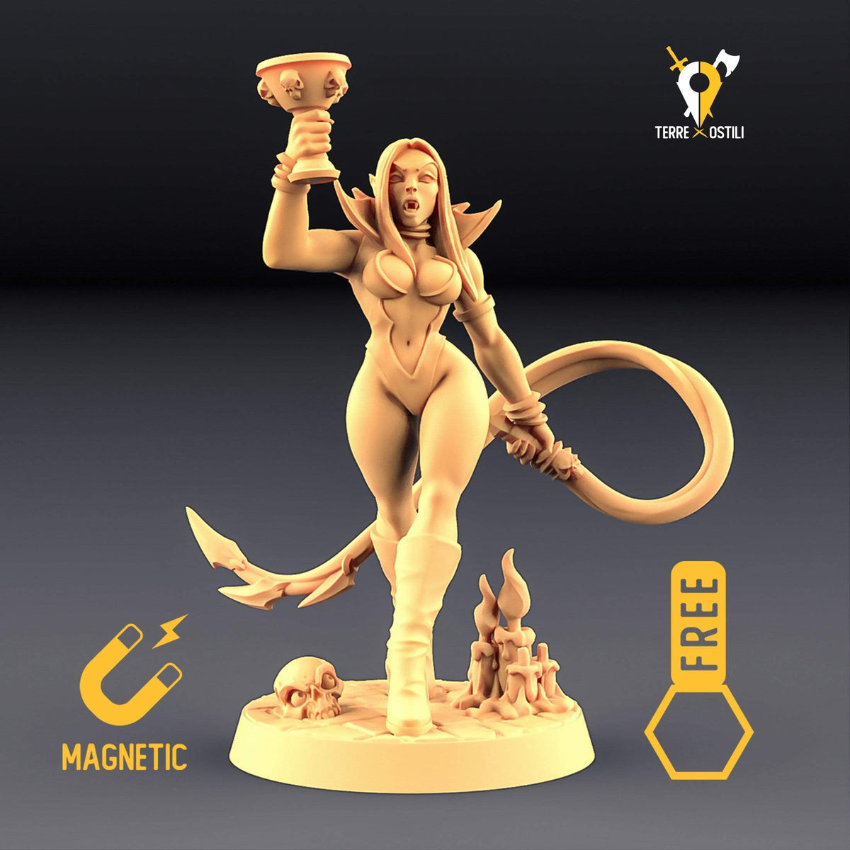 Vampira pinup non morto miniatura 3D