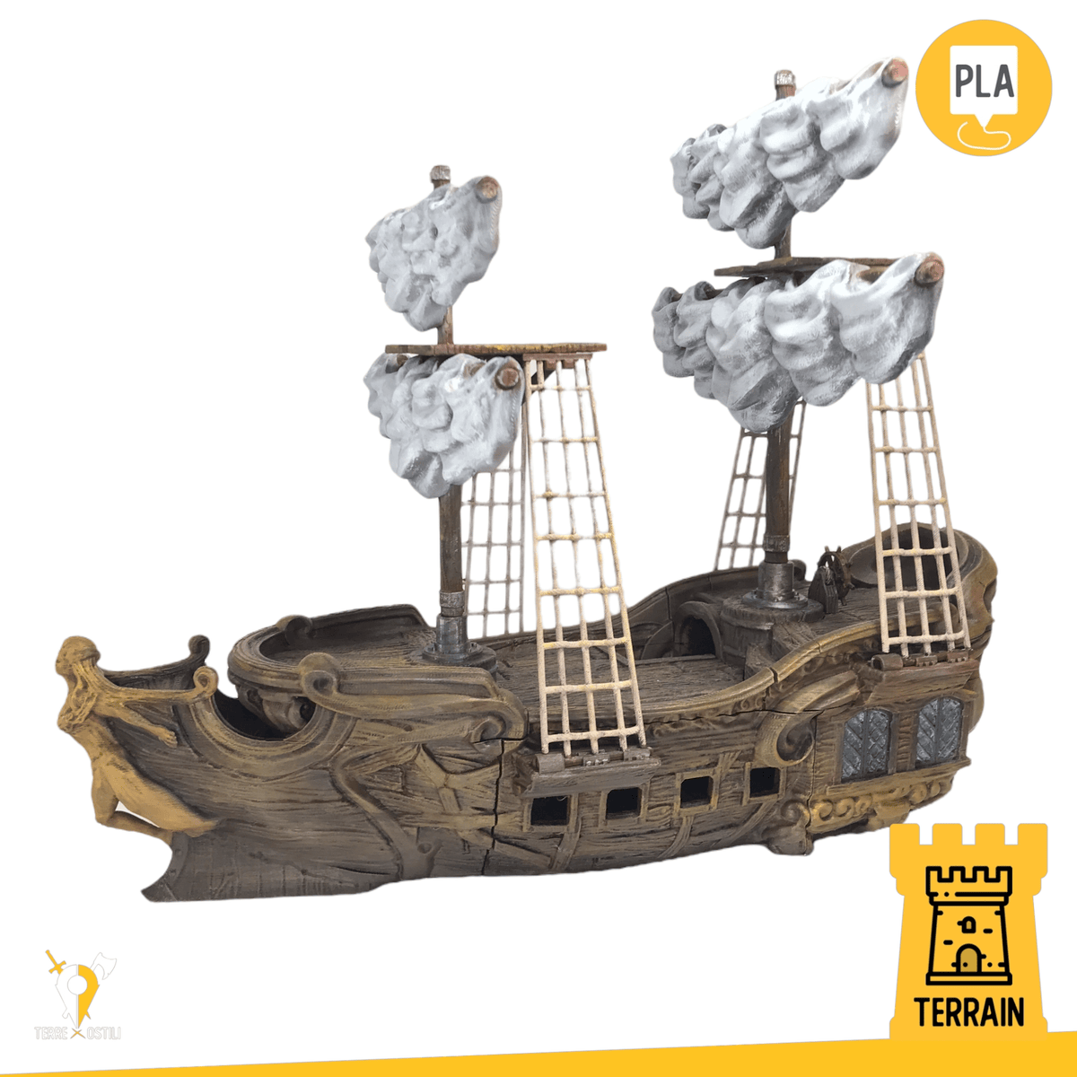 Vascello fantasma Barca nave pirata fantasy scenico 3D