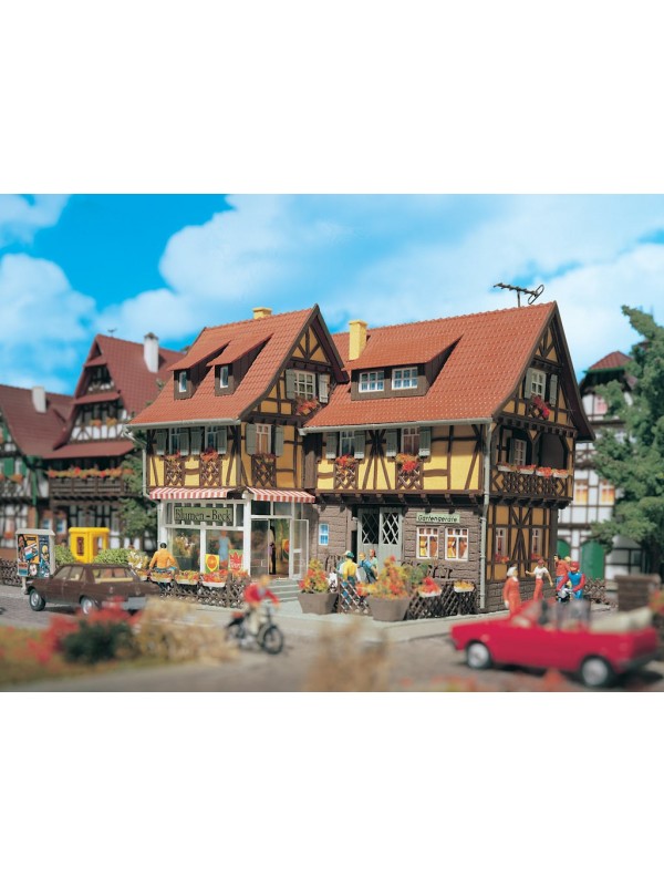 VOLLMER 43692 Scala HO Serie Romantik: Negozio di fiori con accessori interni