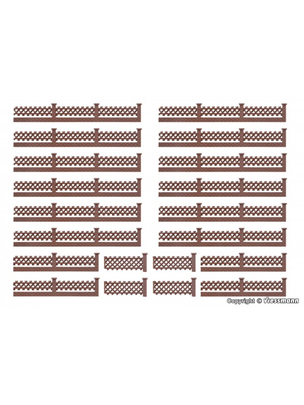 VOLLMER 47421 Scala N Recinzione in mattoni con pilastri in cemento