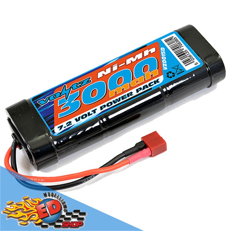 VOLTZ Stick Pack NiMh 7.2v 3000mha con connettore Deans - [VZ0015D]