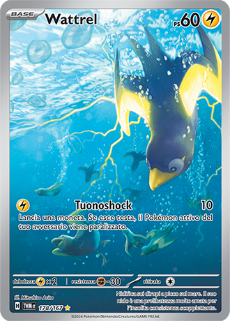 Wattrel 178/167 Illustrazione Rara - ITA - Near Mint - Scarlatto e Violetto - Crepuscolo Mascherato - Carta Pokemon