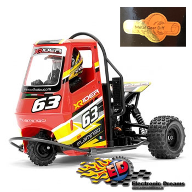 X-Rider Flamingo 1/8 RC Tricycle RTR - ROSSO con differenziale in Metallo - [XR83001-RD]
