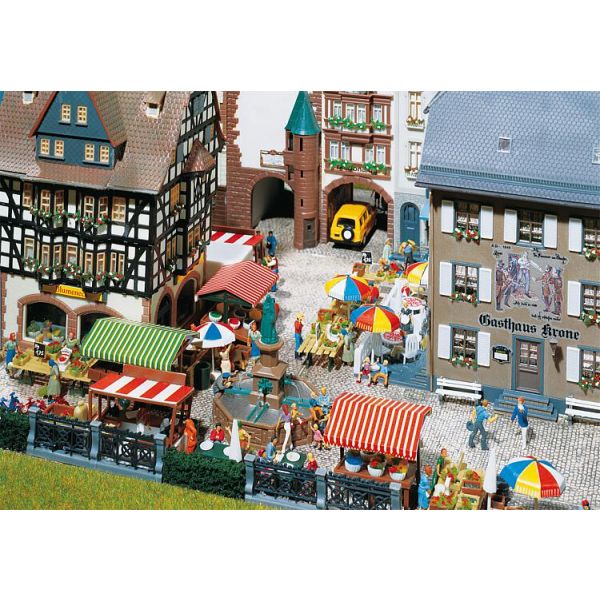 Faller - Market stands and carts