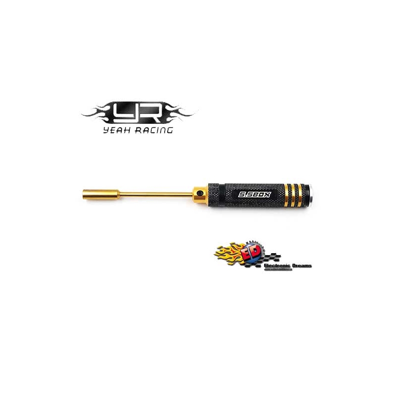 Yeah racing cacciavite a tubo per dadi 5.5mm con impugnatura in alluminio nera/oro